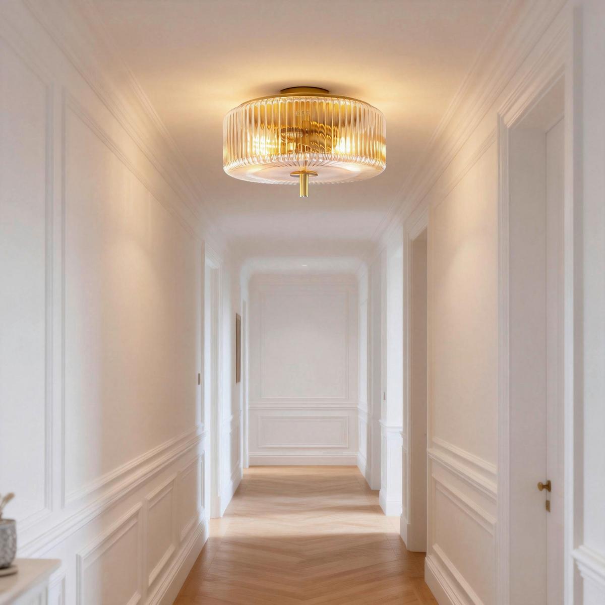 LAMPA SUFITOWA VALENTINA - kolor bursztynowy, Trend, metal/szkło (30/18cm) - Collett's Monde