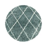Hochflorteppich Alvor Blau Ø ca. 120cm - Blau, Basics, Textil (120cm)