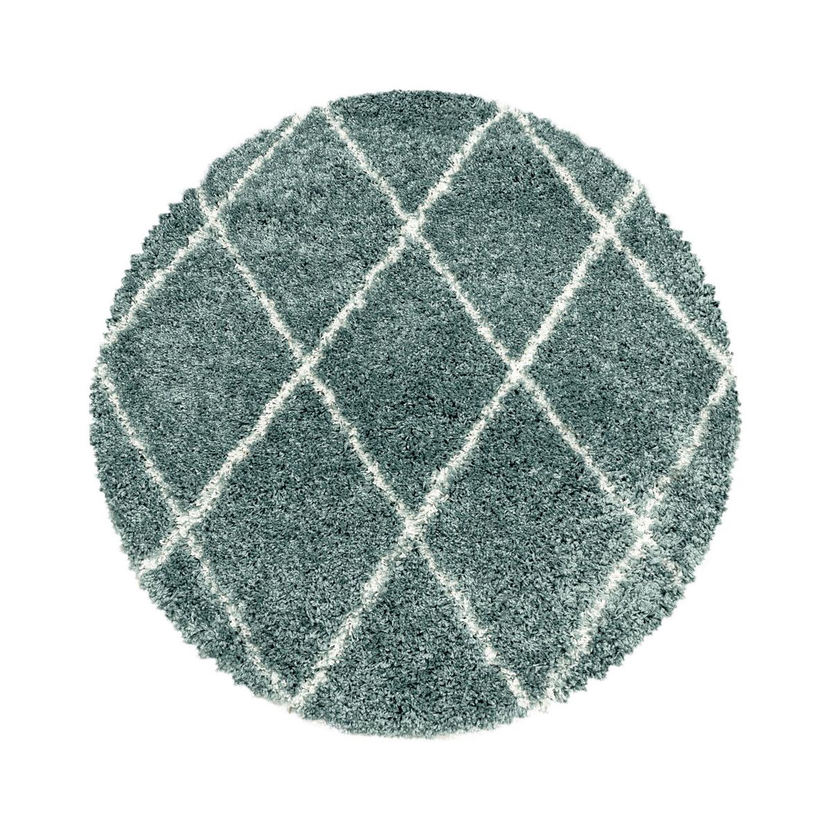 Hochflorteppich Alvor Blau Ø ca. 120cm - Blau, Basics, Textil (120cm)