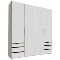 Drehtürenschrank Level 36A ca. 200x216x58 cm Alpinweiß - Chromfarben/Weiß, MODERN, Holzwerkstoff/Kunststoff (200/216/58cm) - MID.YOU