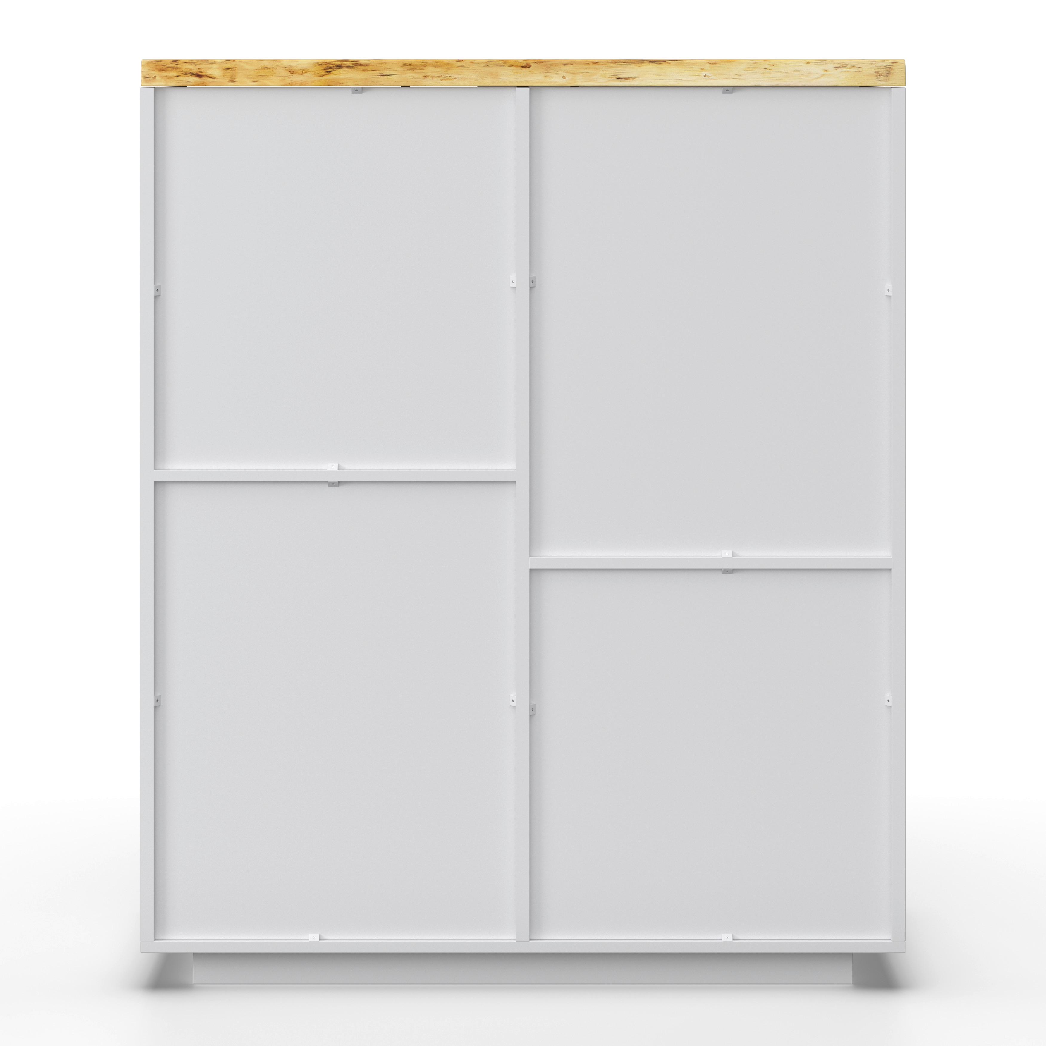 BYRÅ CARLOS - vit/ekfärgad, Modern, trä (100/122/42cm) - Bessagi Home