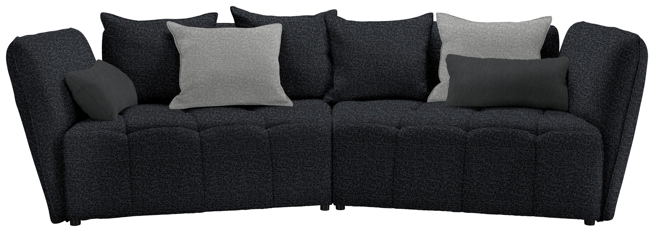 Boxspringsofa Sofi Dunkelgrau - Dunkelgrau/Hellgrau, Modern, Textil (294/93/152cm) - Premium Living
