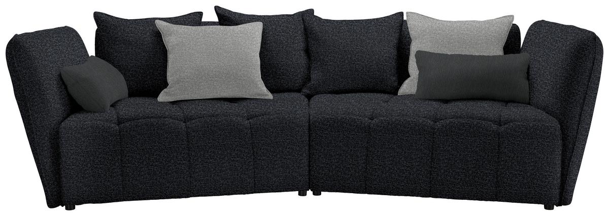 Boxspringsofa Sofi Dunkelgrau - Dunkelgrau/Hellgrau, MODERN, Textil (294/93/152cm) - Premium Living