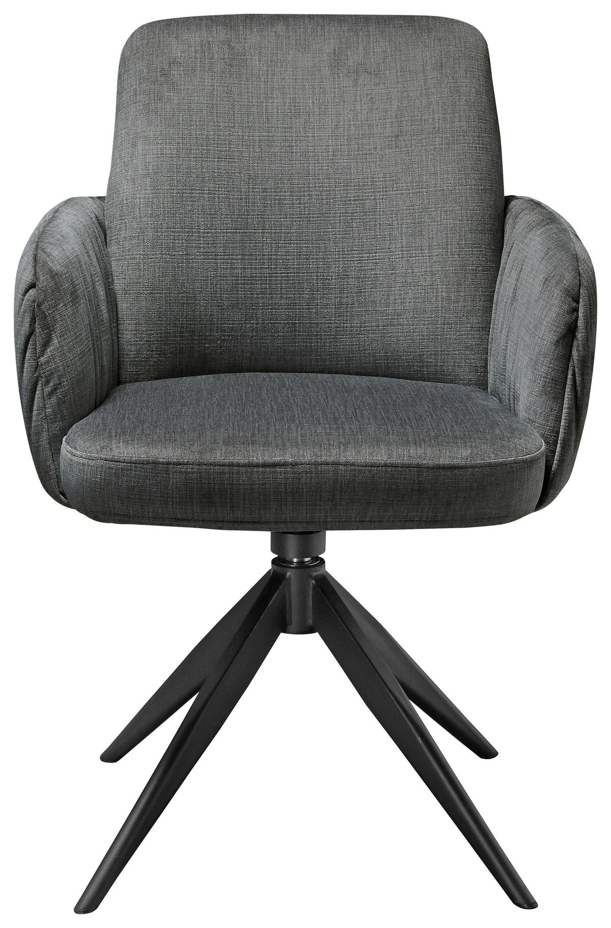 KRZESŁO Z PODŁOKIETNIKAMI ELOISE MOOVE -EXKLUSIV- - czarny/szary, Design, metal/tkanina (59/85/62cm) - Moderano