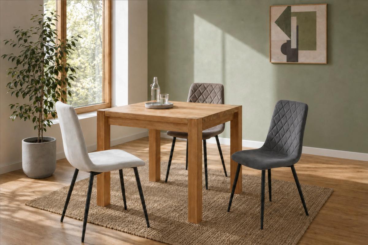 STÓŁ DO JADALNI TINA - kolor bukowy/buk twardzielowy, Lifestyle, drewno (80/80/75cm) - Carryhome
