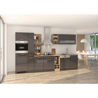 Küchenleerblock Mailand o. Geräte Graphitfarben - Silberfarben/Graphitfarben, MODERN, Holzwerkstoff/Metall (340cm) - Held