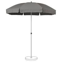 Sonnenschirm Siesta Dunkelgrau Ø ca. 200cm - Dunkelgrau/Silberfarben, Basics, Kunststoff/Metall (200cm) - Suncomfort by Glatz