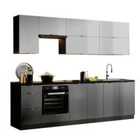 Bucatarie standard CAMILA 260 - grafit/gri, Modern, material pe bază de lemn (260/217/60cm)