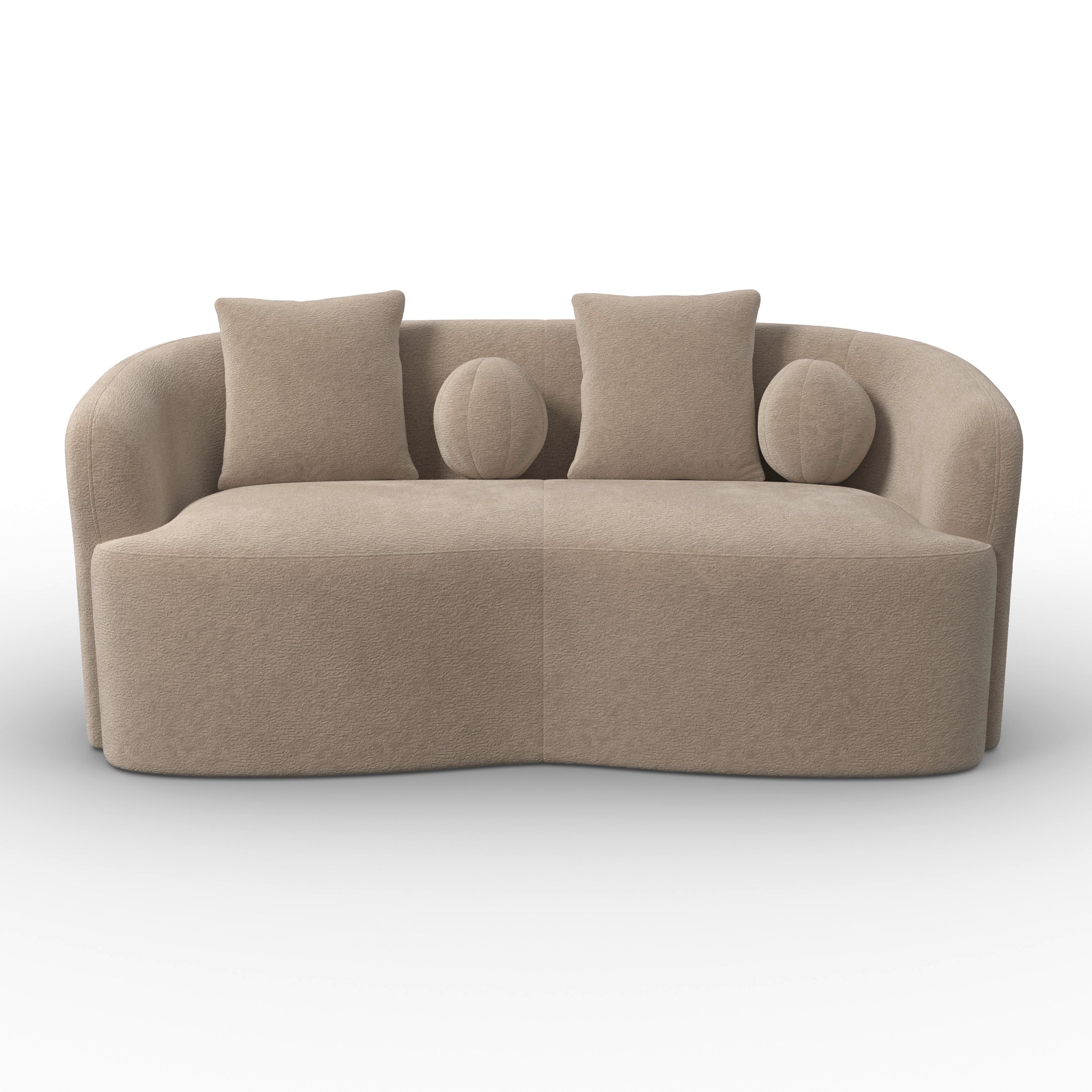 Sofa Julie Chenille Beige - Beige, MODERN, Holz/Textil (180/68/82cm) - Bessagi Home