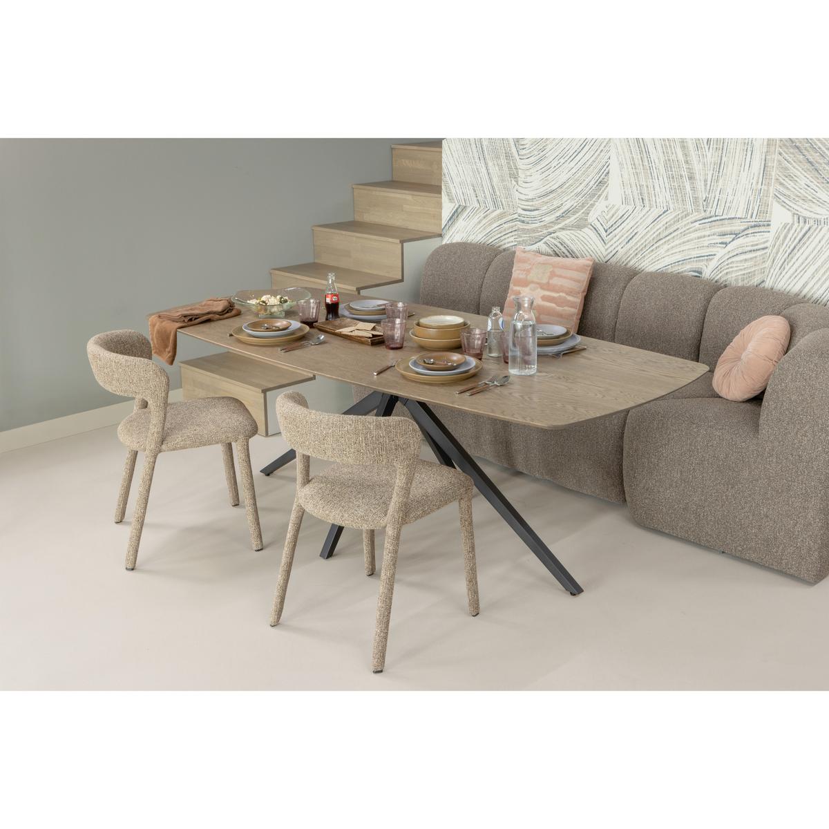 Sitzbank Mojo Braun B: 164cm - Schwarz/Braun, MODERN, Kunststoff/Textil (164/83/73cm) - Livetastic