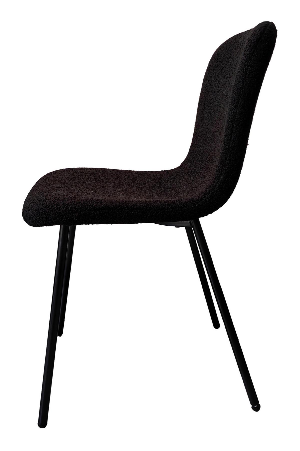 Set Stolov Bouclé, Črna, 4-Delni - črna, Moderno, kovina/tekstil (44/79/52cm) - Livetastic