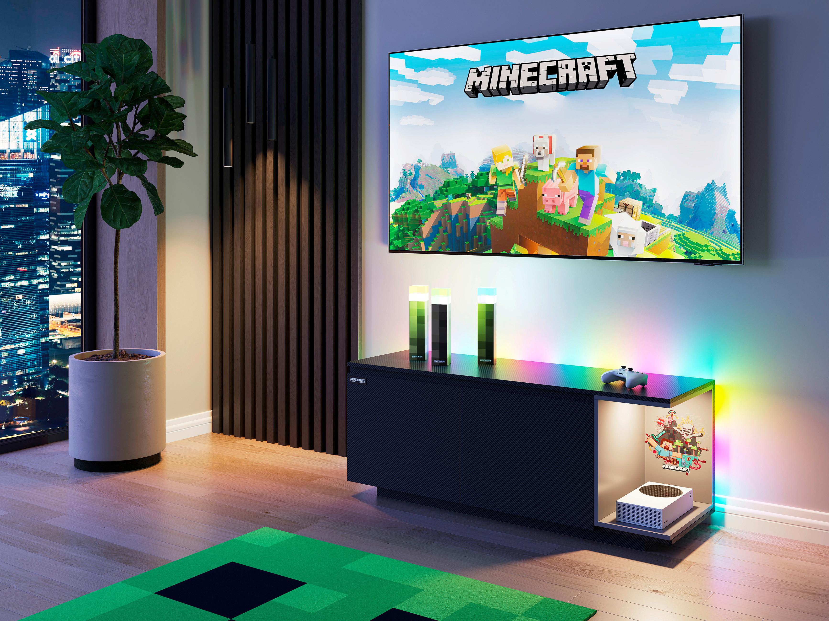 Lowboard Minecraft ca. 125x50x39 cm Schwarz - Schwarz, MODERN, Holzwerkstoff (125/50/39cm) - Minecraft