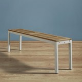 SITZBANK in Weiß 'Nicolo' - Eichefarben/Weiß, MODERN, Holz (140l) - Bessagi Home