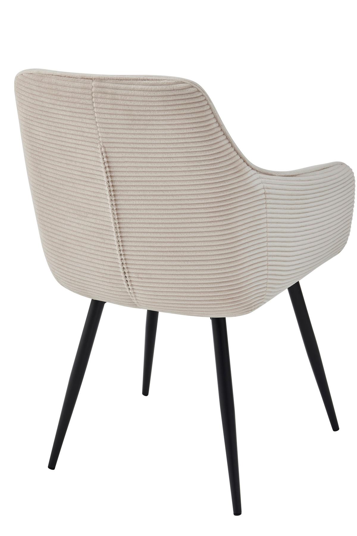 ARMLEHNSTUHL-SET VERONA II S 2ER-SET - Beige/Schwarz, MODERN, Textil/Metall (55/85/61cm) - P & B