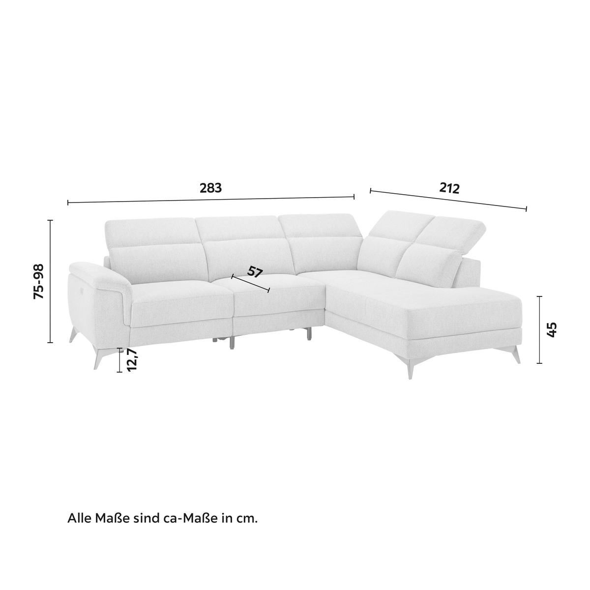 Canapea modulară KÖLN - gri, Modern, textil (283/98/212cm) - Bessagi Home