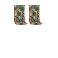 Hochlehner Auflagen Texas 2er-Set ca. 118x46cm Dschungel - Grün, Basics, Textil (118/46/8cm) - Gardenson