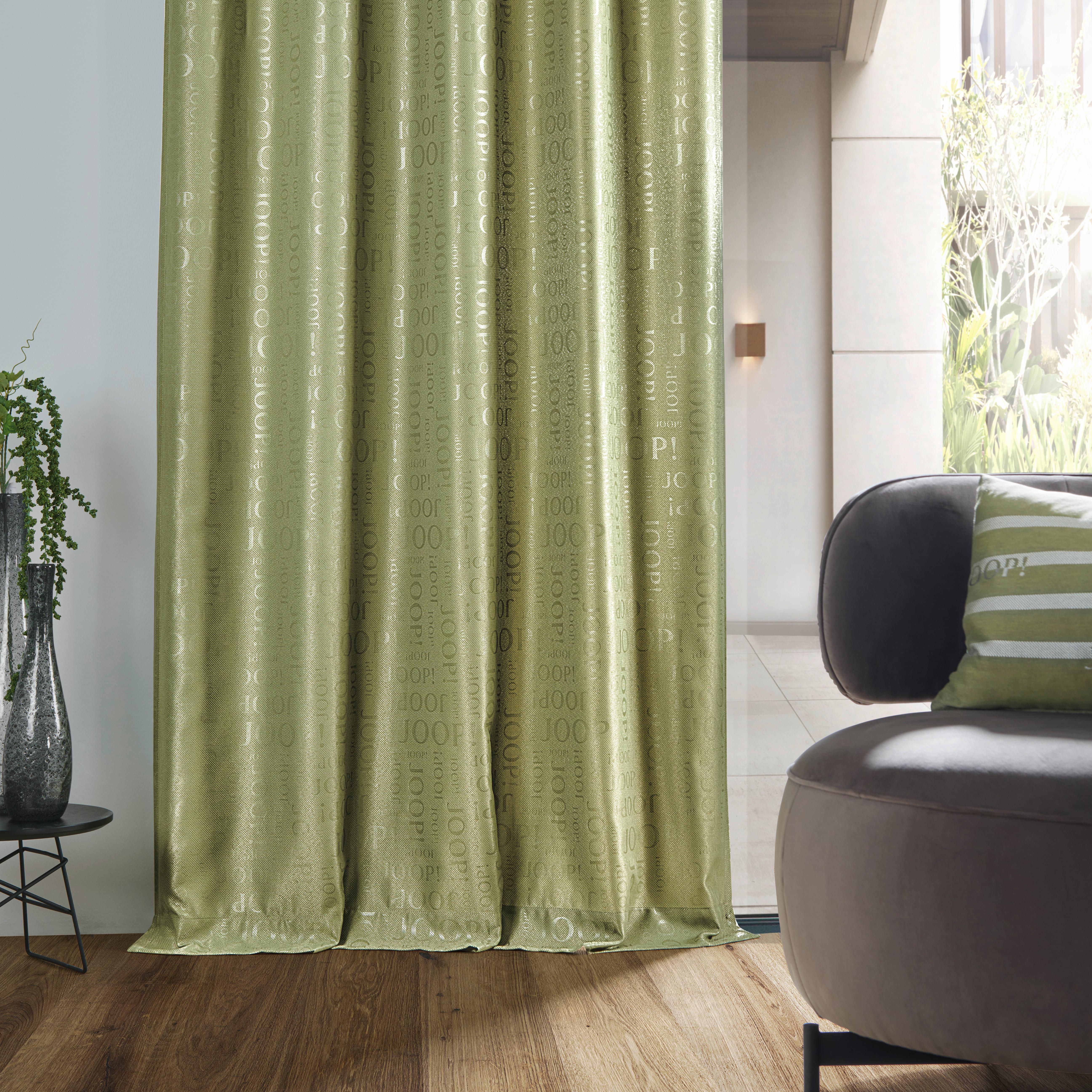 ZASŁONA GOTOWA J-LABEL - oliwkowa zieleń, Design, tkanina (130/250cm) - Joop!