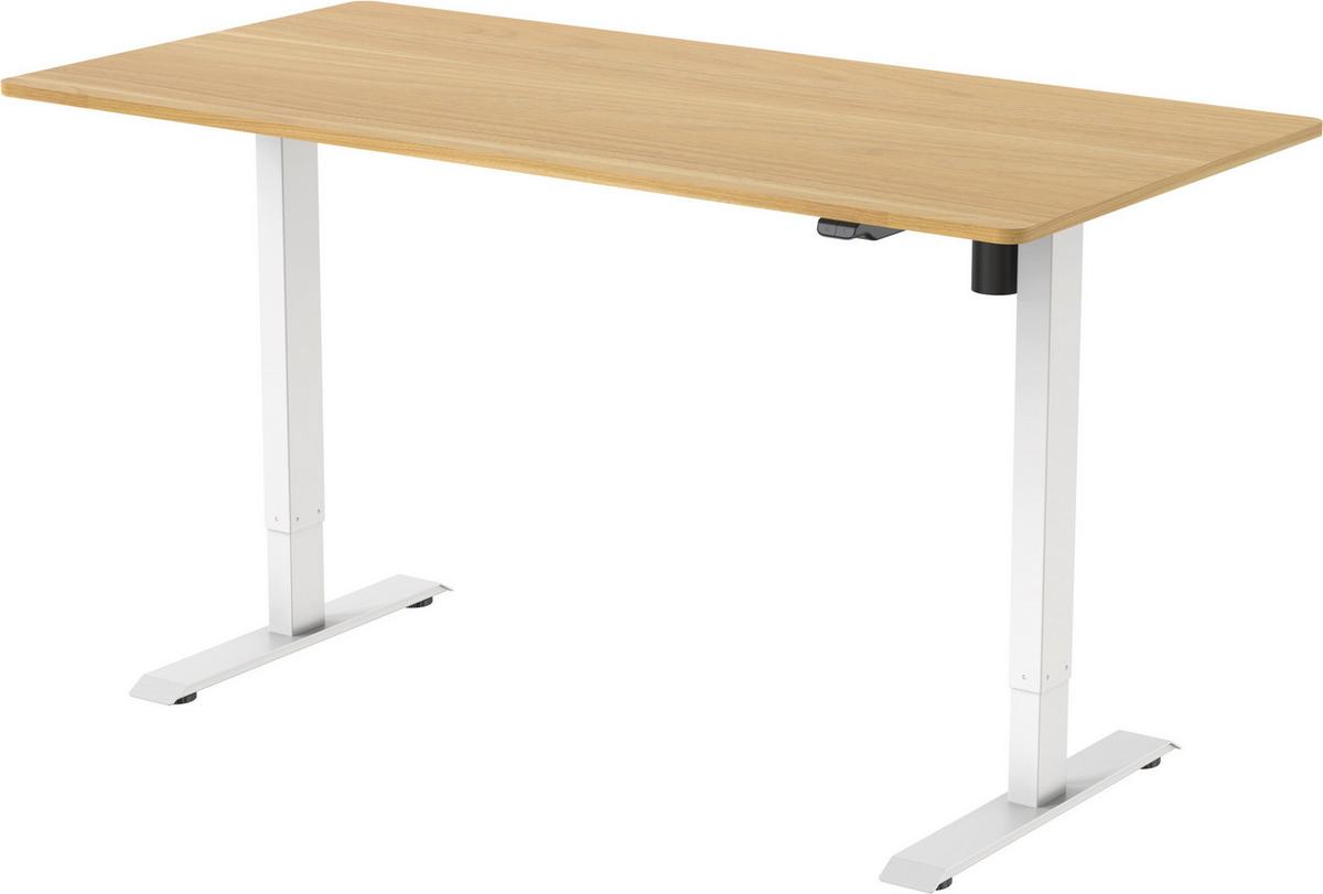 BIURKO ALGHERO - kolor dębowy/biały, Modern, materiał drewnopochodny/metal (160/73-123/80cm) - Livetastic