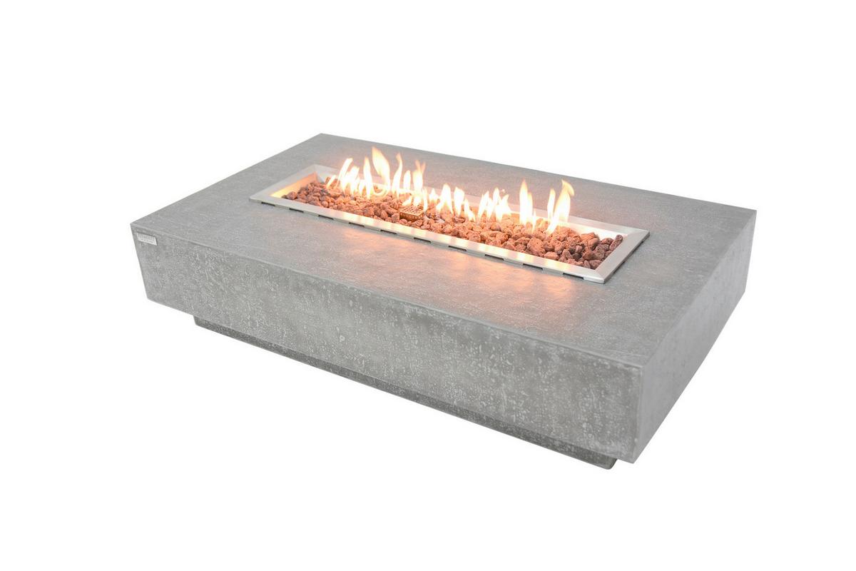 Feuerstelle Hampton Hellgrau - Hellgrau, KONVENTIONELL, Stein/Metall (142,2/81,3/35,6cm) - Gardenson