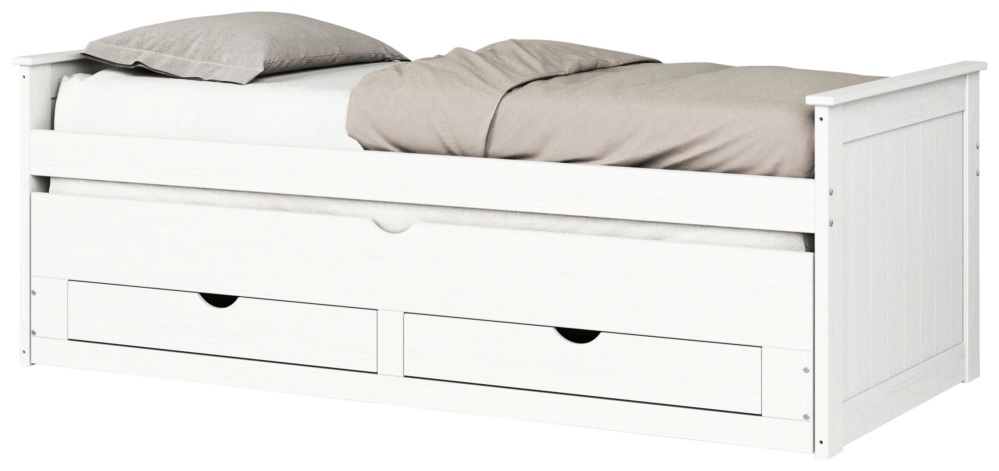 Raztegljiva Postelja Sandero, Bela, 2x 90/200 - bela, Romantika, kovina/umetna masa (208/73/99,5cm) - MID.YOU