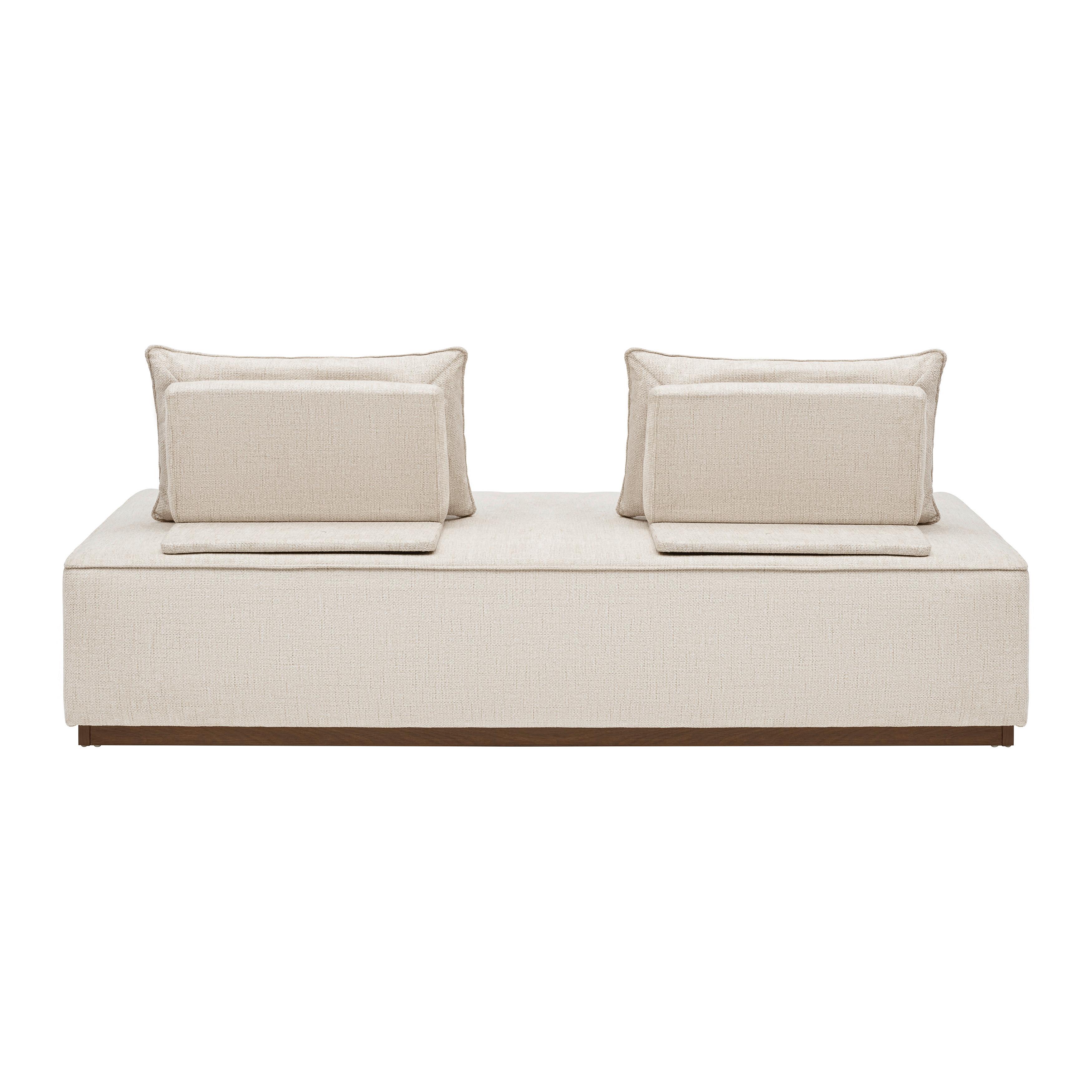 2-SITS SOFFA CHRISTINA - beige/valnötsfärgad, Modern, trämaterial/trä (215,5/87/106cm) - Bessagi Home