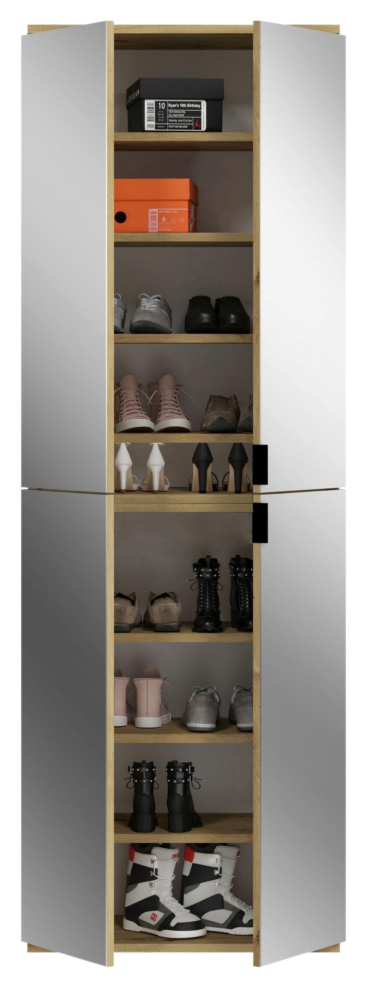 Garderobe Projekt X 4-teilig ca. 213x193 cm Artisan Eiche - KONVENTIONELL, Glas/Holzwerkstoff (213/193/34cm) - MID.YOU