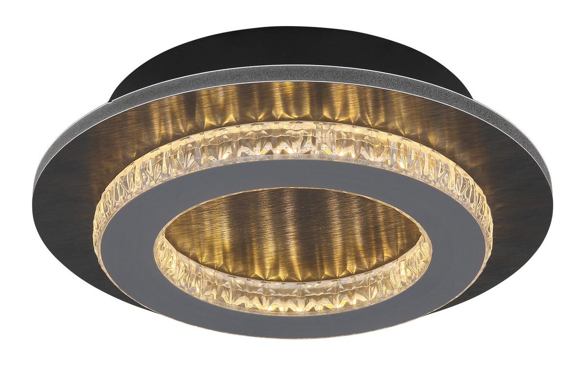 LED-DECKENLEUCHTE 48042-12A  JAYDEN - Klar/Anthrazit, Design, Kunststoff/Metall (20/5,5cm) - Globo