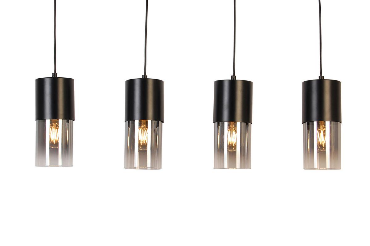 Hängeleuchte Monaco Graubraun max. 160 Watt - Graubraun, Trend, Glas/Metall (80,5/10/150cm) - Novel