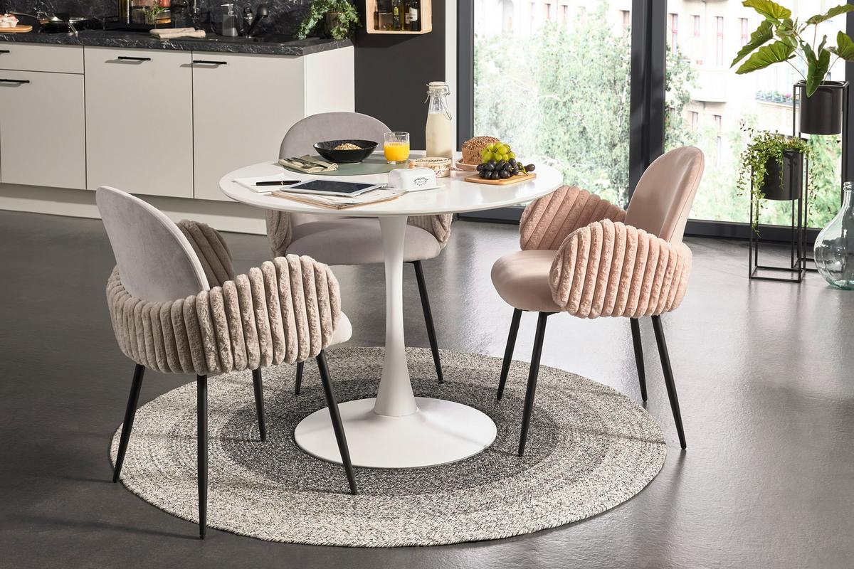 Sessel Butterfly in Rosa - Schwarz/Rosa, LIFESTYLE, Textil/Metall (63/83/62cm) - Premium Living