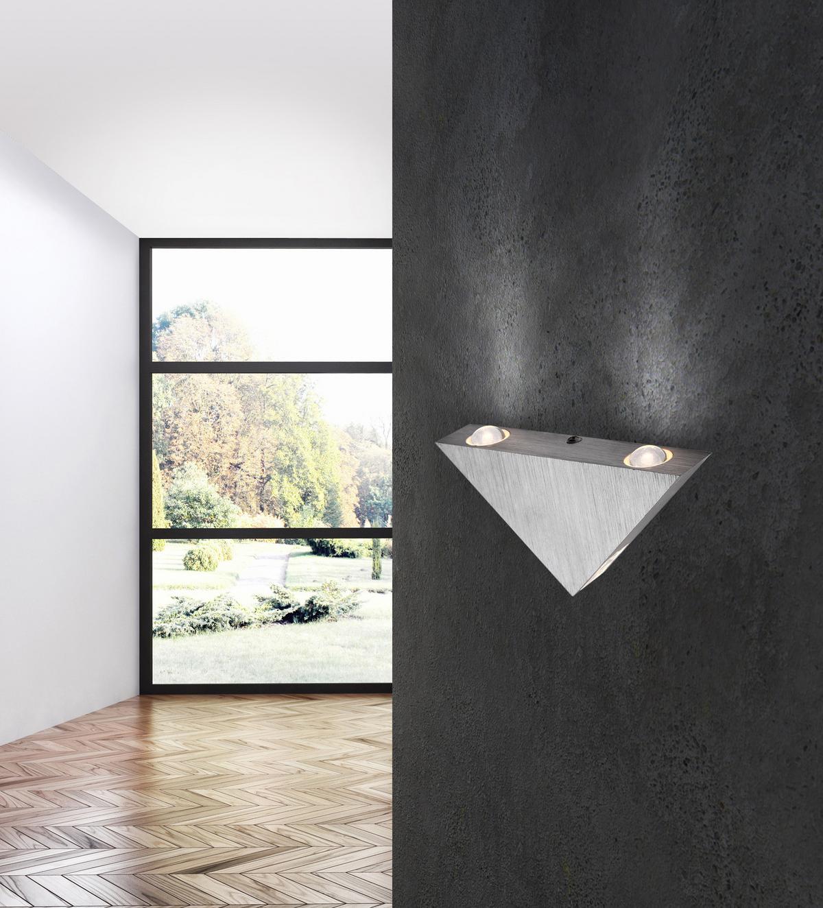 LED-Wandleuchte Gordon in Metallfarben max. 3 Watt - Design, Kunststoff/Metall (16,5/3/9cm) - Globo