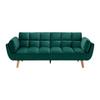 Schlafsofa Cora Grün Samt - Naturfarben/Grün, MODERN, Holz/Textil (214/92/81cm) - Bessagi Home