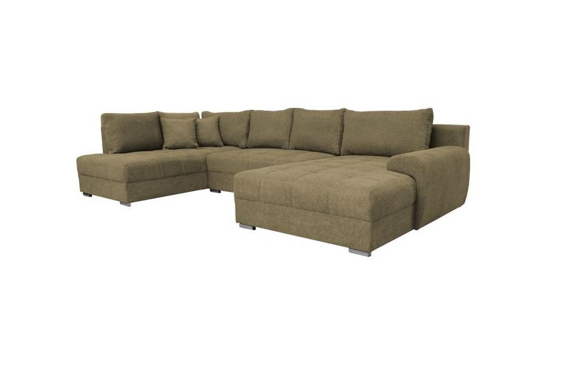 Kutna Garnitura Senso - maslinasto zelena/boje kroma, Moderno, tekstil/drvo (197/346/183cm) - Modern Living