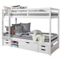 Etagenbett Finn mit 4 Schubkästen ca. 90x200 cm Weiß - Weiß, MODERN, Holz (90/200cm) - MID.YOU