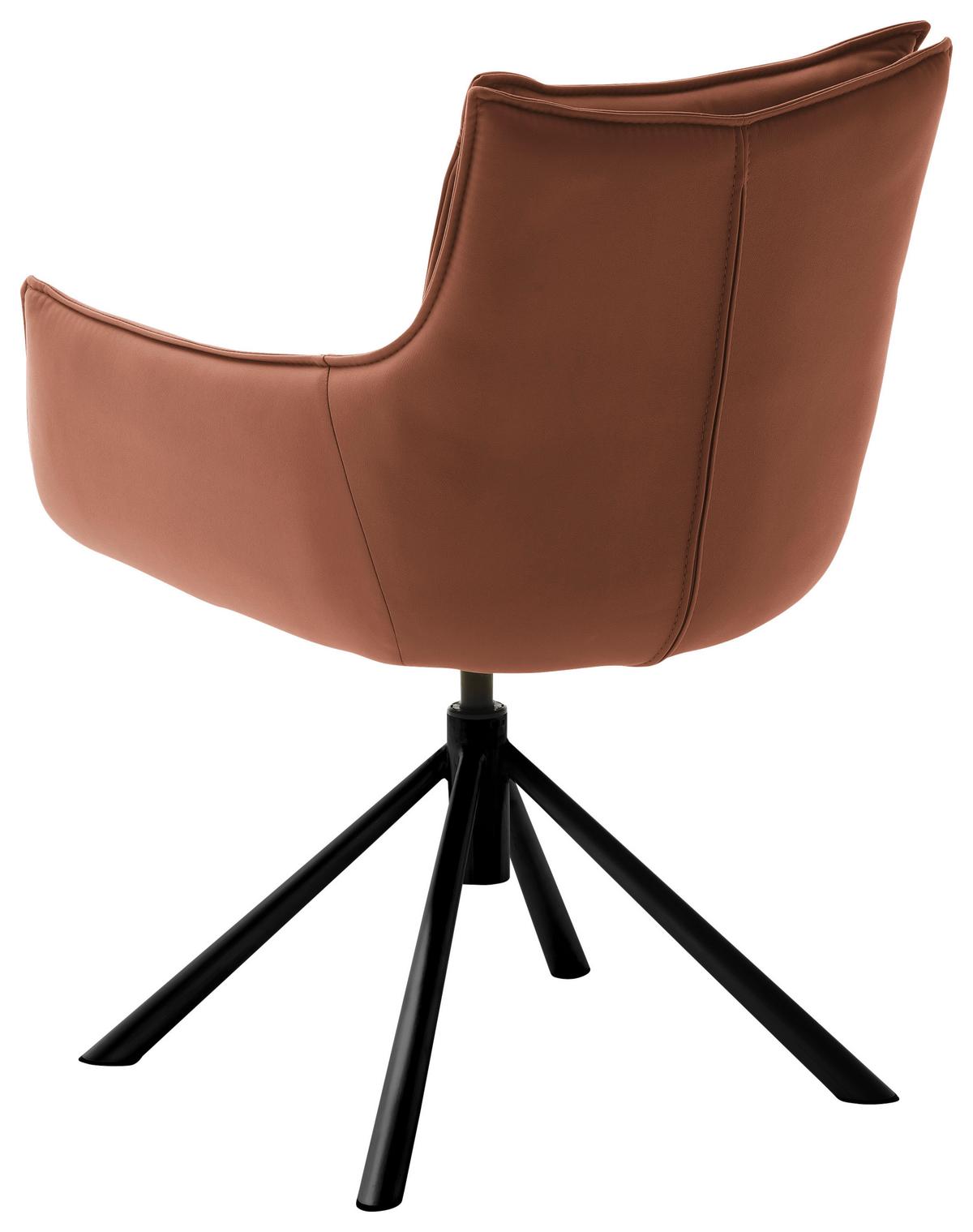 KRZESŁO Z PODŁOKIETNIKAMI HOUSTON - kolor rdzawy/czarny, Design, metal/tkanina (60/90/65cm) - Novel