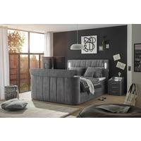 Boxspringbett Dallas m. LED ca. 180x200 cm Grau - Grau, MODERN, Holzwerkstoff/Kunststoff (180/200cm) - MID.YOU