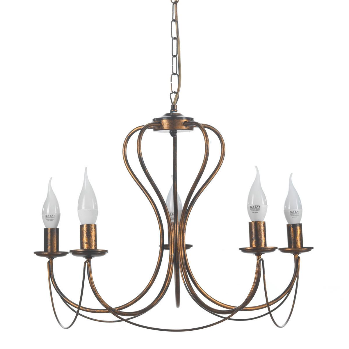Kronleuchter Candela bronzo Bronzefarben max. 6 Watt - Bronzefarben, Basics, Metall (55/105cm)