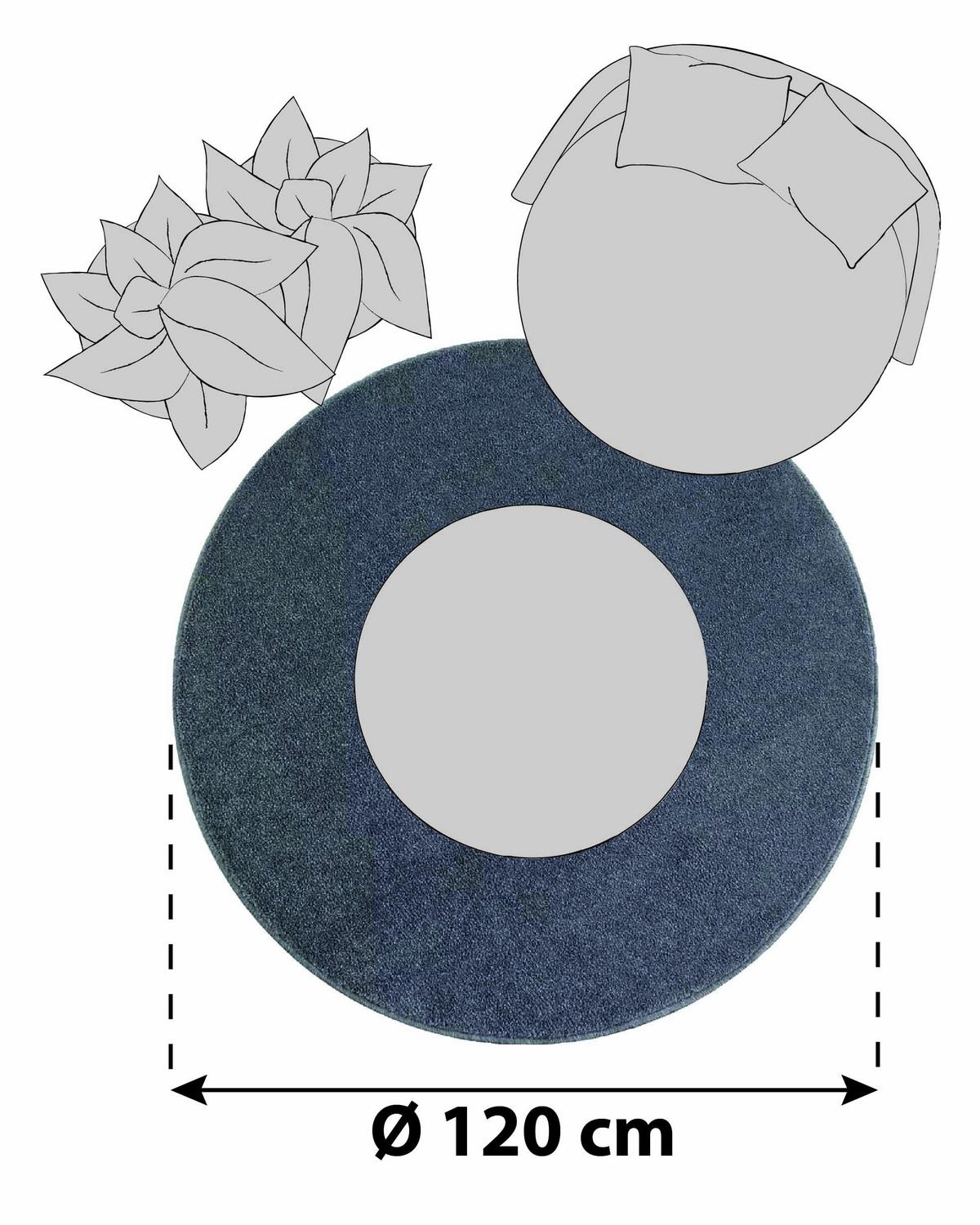 Preproga Z Visokim Florom Ata, Svetlo Siva, Ø 120cm - svetlo siva, Design, tekstil (120cm) - Novel