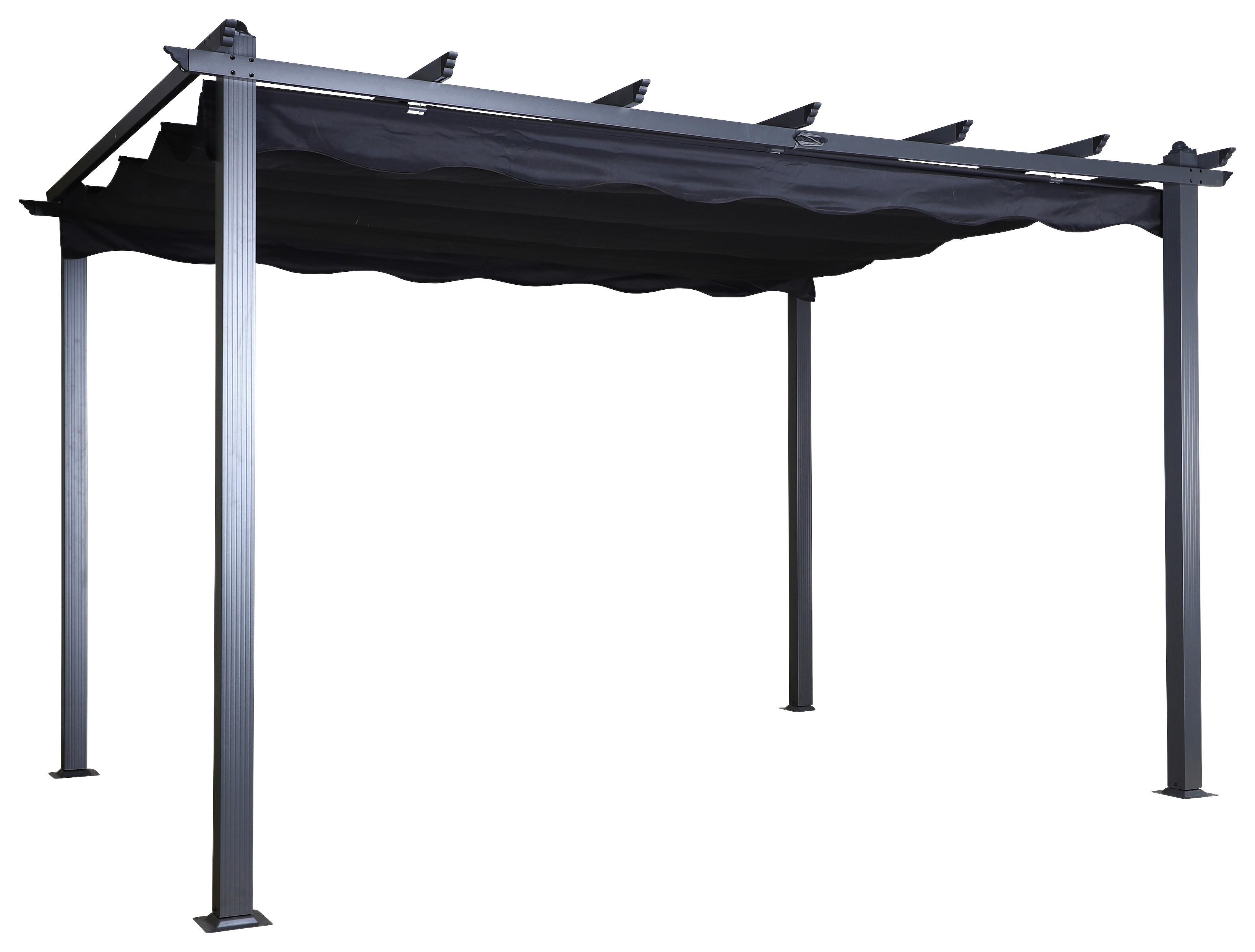 PERGOLA LAZIO - Schwarz, KONVENTIONELL, Textil (395/245/295cm) - Gardenson