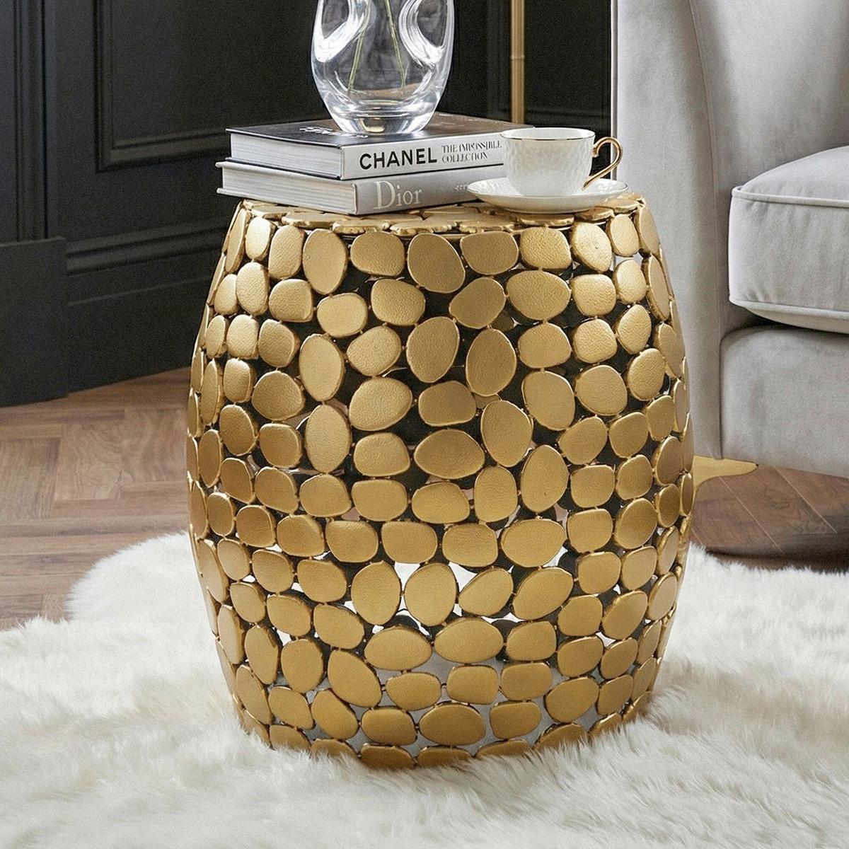 BEISTELLTISCH WL7.368 - Goldfarben, Design, Metall (40/46/40cm) - Livetastic