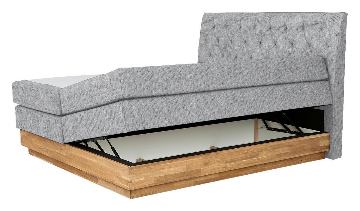 Boxspringbett in Platinfarben ca. 160x200cm - Platinfarben, Holz/Kunststoff (160/200cm) - Zandiara