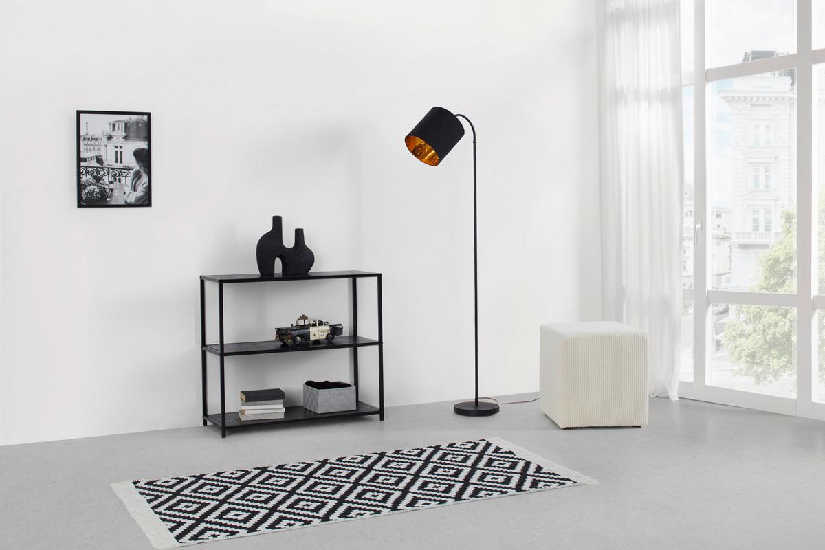 Regal Bastian -Based- - črna, Moderno, kovina/leseni material (77/68/30cm) - Based