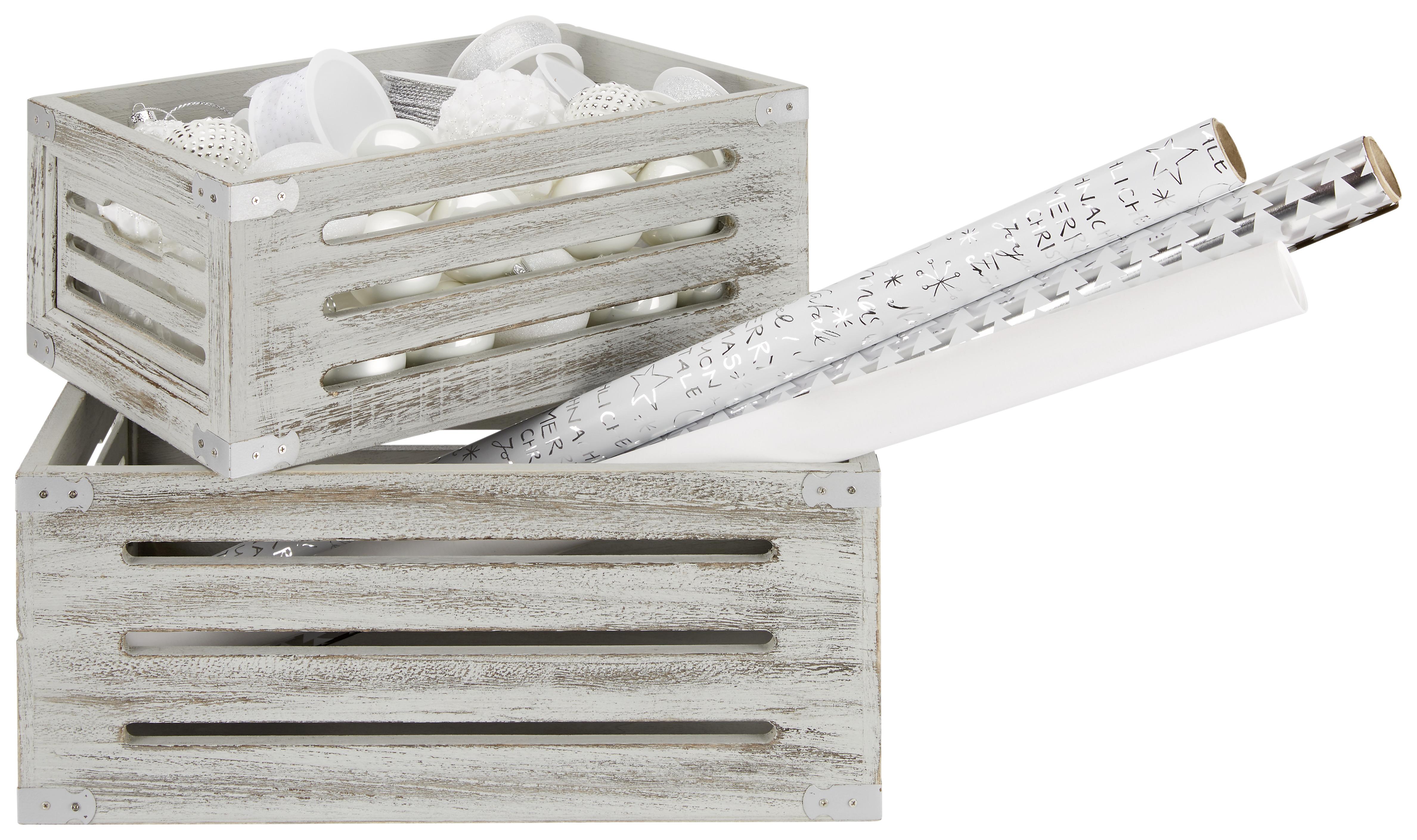 FÖRVARINGSBOX RONNY - vit, trä (38/25/15cm) - Mömax