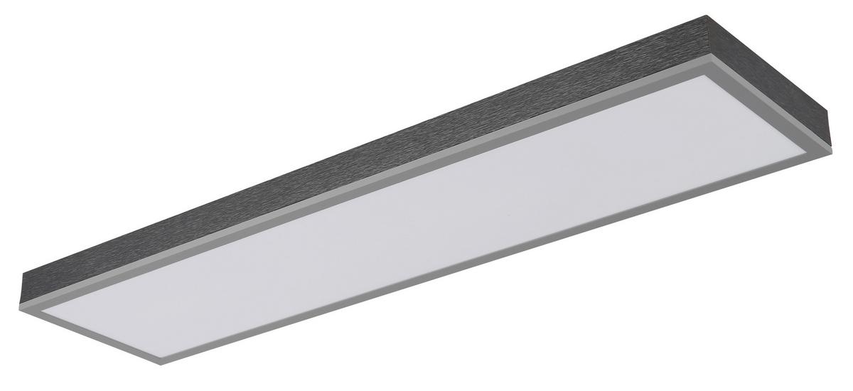 LED-DECKENLEUCHTE 416080AD4 DORO - Weiss/Dunkelgrau, Basics, Kunststoff/Metall (80/20/6,5cm) - Globo