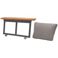 OPARCIE JIMMY - antracytowy/kolor drewna tekowego, Design, metal/drewno (88/25,5/41,5cm) - Amatio