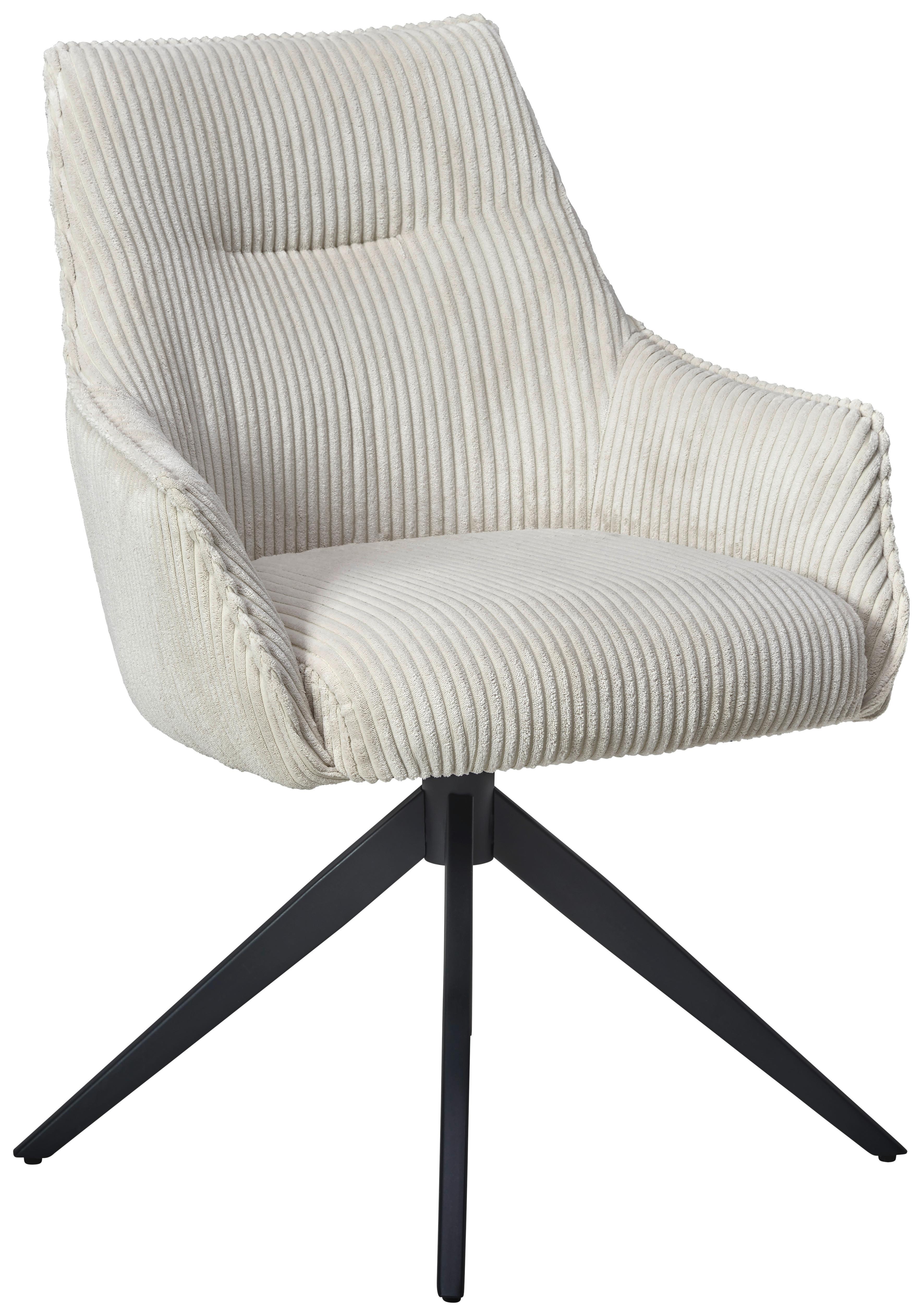 KRZESŁO Z PODŁOKIETNIKAMI YUKI - beżowy/czarny, Lifestyle, metal/tkanina (61/87/65cm) - MID.YOU