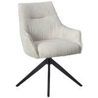 KRZESŁO Z PODŁOKIETNIKAMI YUKI - beżowy/czarny, Lifestyle, metal/tkanina (61/87/65cm) - MID.YOU