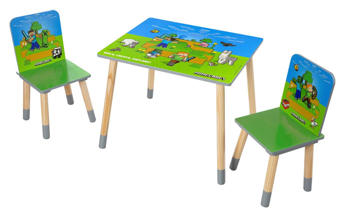 Kindersitzgruppe Minecraft 3-tlg. Grün/Blau - Multicolor, MODERN, Holz/Holzwerkstoff (60kg) - Minecraft