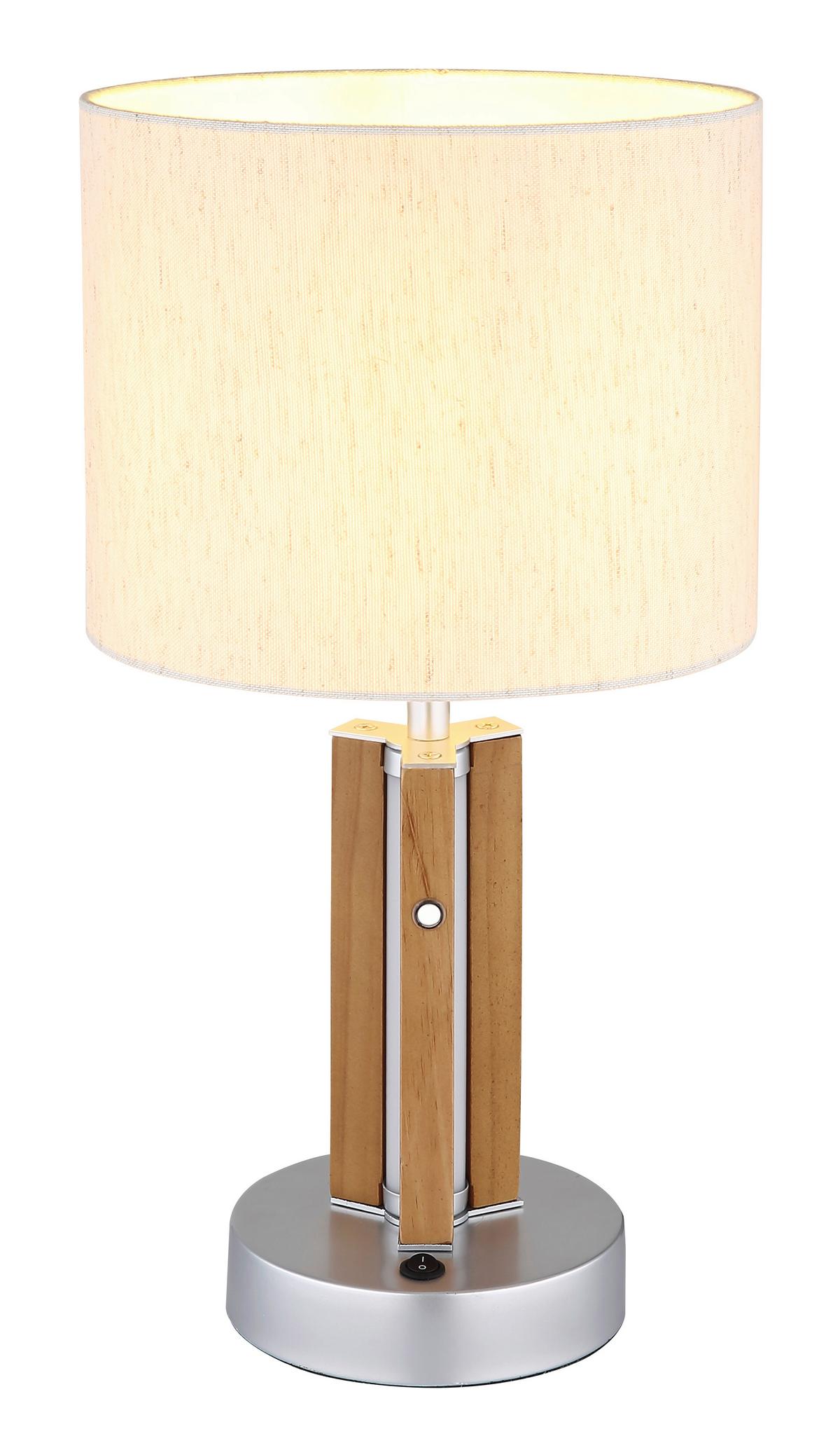 LAMPE DE TABLE LED 51730246 TAUGUS - blanc/marron foncé, Design, matière synthétique/textile (25kg) - Globo