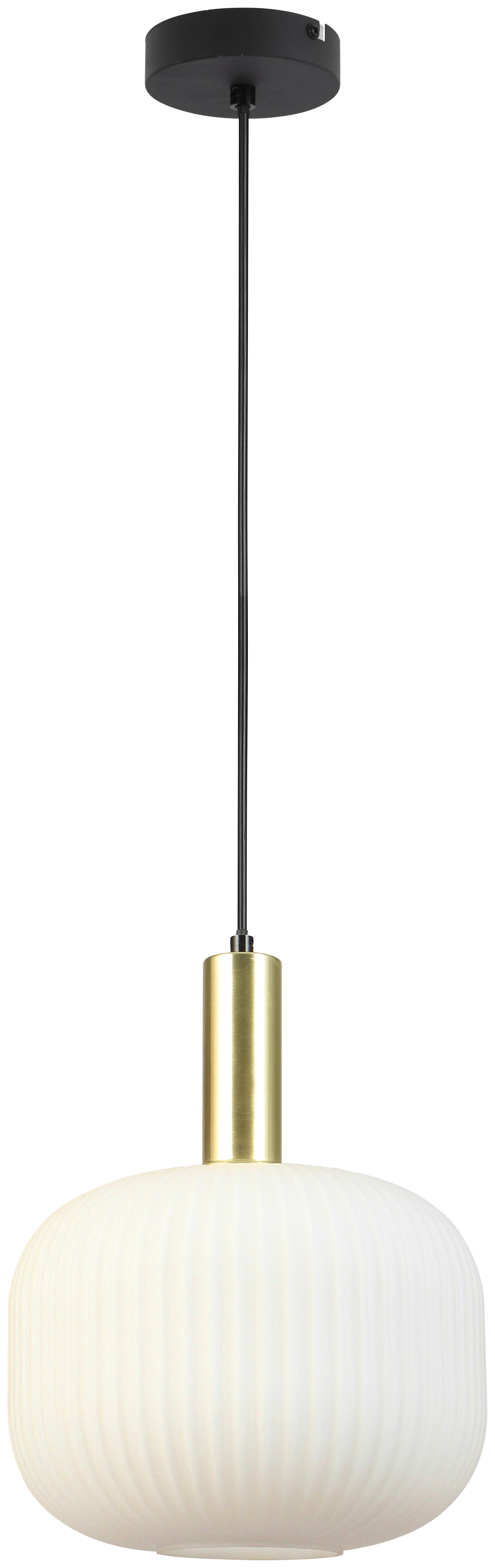 Függőlámpa Scher - fekete/aranyszínű, Modern, Üveg/fém (25.5/120cm) - Mömax