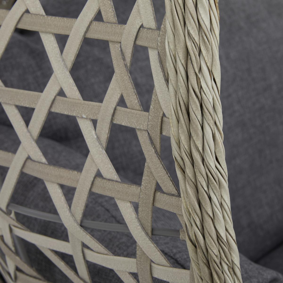 Hängesessel Carmella Grau Metall/Kunststoff/Outdoorstoff - Grau, MODERN, Kunststoff/Textil (105/196/120cm) - Bessagi Garden